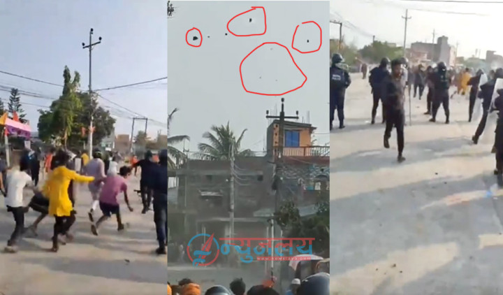 धार्मिक र्यालीमा अवरोध भएपछि विराटनगरमा झडप, प्रहरीद्वारा हवाइफायर र अश्रुग्याँस