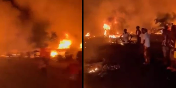 इन्धन बोकेको ट्याङकर विष्फोट हुँदा सय जनाको मृत्यु भएको अनुमान